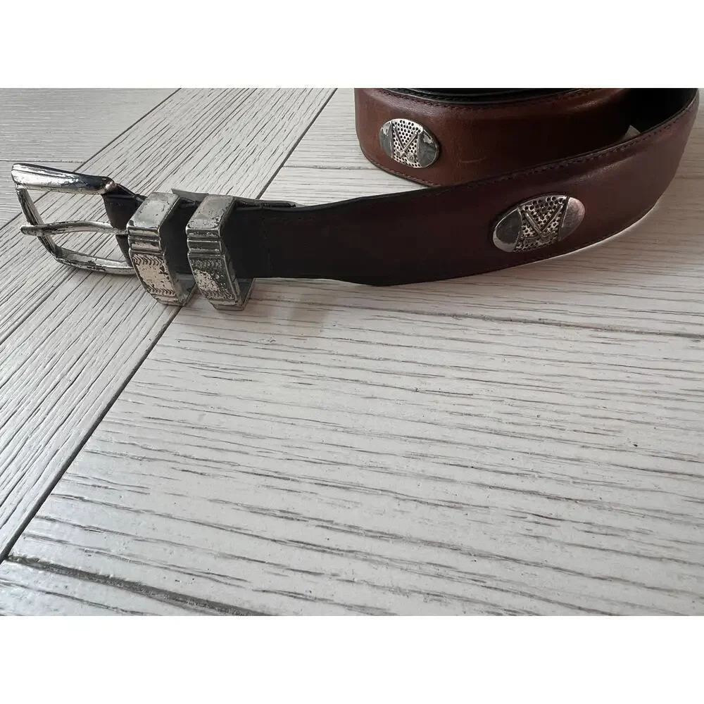 Silverwood- Men's Italian Genuine‎ leather Designer Golf Dress Belt. Size 40